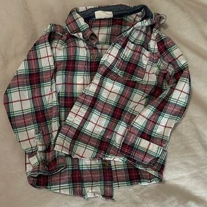 Christmas Plaid Button Up